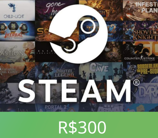 Steam Wallet BRL 300 Gift Card BR