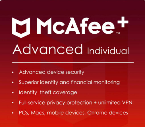 McAfee+ Advanced Individual Security 2025 EU Key (1 Year / 1 Device)