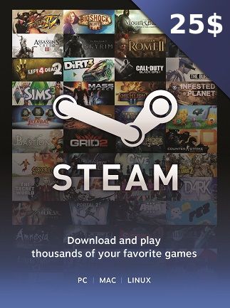 Steam Gift Card 25 USD - Steam Key - GLOBAL